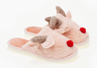 Γυναικείες παντόφλες ταρανδάκια - Ροζ - Issue - 