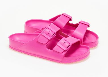 Γυναικείες σαγιονάρες με δύο τοκάδες - Φούξια - Issue - 