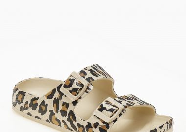 Γυναικείες σαγιονάρες με δύο τοκάδες - Λεοπάρ - Issue - 