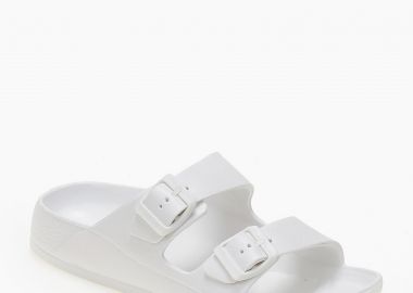 Γυναικείες σαγιονάρες με δύο τοκάδες - Λευκό - Issue - 