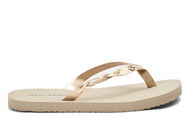 Γυναικείες Σαγιονάρες Tommy Hilfiger Metallic Braided Beach Sandal FW0FW04801 AEP Stone - Tommy Hilfiger - 