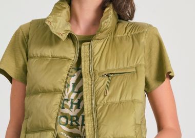 Γυναικείο αμάνικο καπιτονέ μπουφάν - FUNKY BUDDHA - 