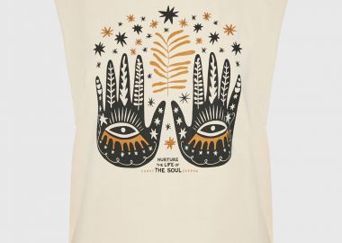 Γυναικείο αμάνικο T-shirt με τύπωμα - FUNKY BUDDHA - 