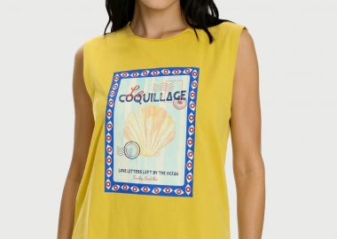 Γυναικείο αμάνικο t-shirt με τύπωμα - FUNKY BUDDHA - 