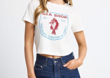 Γυναικείο βαμβακερό t-shirt με τύπωμα - FUNKY BUDDHA - 