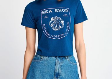 Γυναικείο βαμβακερό t-shirt με τύπωμα - FUNKY BUDDHA - 