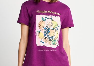 Γυναικείο βαμβακερό t-shirt με τύπωμα - FUNKY BUDDHA - 