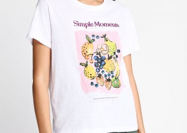 Γυναικείο βαμβακερό t-shirt με τύπωμα - FUNKY BUDDHA - 