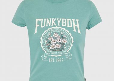 Γυναικείο βαμβακερό t-shirt με τύπωμα - FUNKY BUDDHA - 
