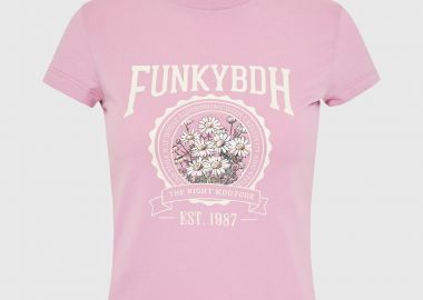 Γυναικείο βαμβακερό t-shirt με τύπωμα - FUNKY BUDDHA - 