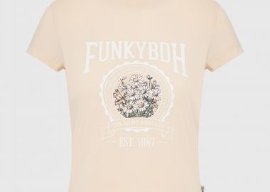 Γυναικείο βαμβακερό t-shirt με τύπωμα - FUNKY BUDDHA - 