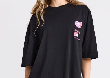 Γυναικείο βαμβακερό t-shirt με τύπωμα στην πλάτη - FUNKY BUDDHA - 