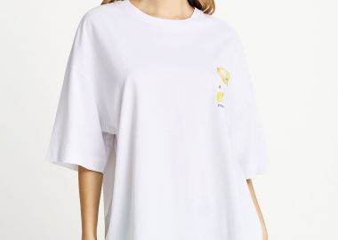 Γυναικείο βαμβακερό t-shirt με τύπωμα στην πλάτη - FUNKY BUDDHA - 