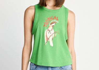 Γυναικείο βαμβακερό tank top με τύπωμα - FUNKY BUDDHA - 