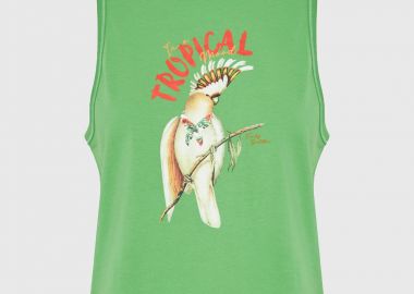 Γυναικείο βαμβακερό tank top με τύπωμα - FUNKY BUDDHA - 