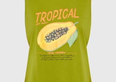 Γυναικείο βαμβακερό tank top με τύπωμα - FUNKY BUDDHA - 