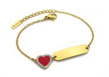 Γυναικείο βραχιόλι για χάραξη από ατσάλι χρυσό BG234 - Asimenio - 