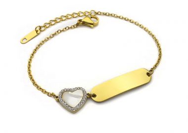 Γυναικείο βραχιόλι για χάραξη από ατσάλι χρυσό BG236 - Asimenio - 