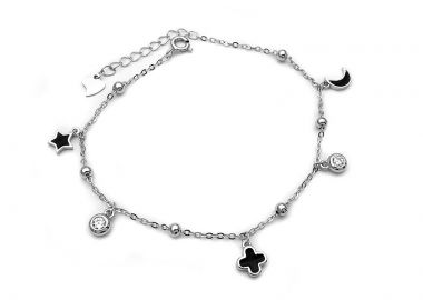 Γυναικείο βραχιόλι με charms ασημένιο BG107 - Asimenio - 