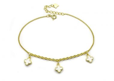 Γυναικείο βραχιόλι με λευκά σταυρουδάκια επίχρυσο BG165 - Asimenio - 