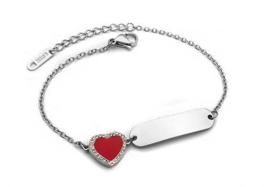 Γυναικείο Βραχιόλι με πλακέτα για χάραξη από ατσάλι BG233 - Asimenio - 