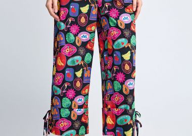 Γυναικείο chino παντελόνι με μοτίβο - FUNKY BUDDHA - 