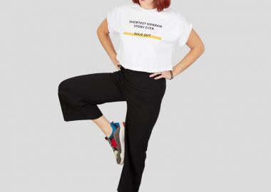 Γυναικείο crop top με γράμματα στο μπροστινό μέρος - SOU - 