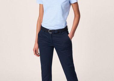 Γυναικείο cropped μονόχρωμο παντελόνι GANT - 4150025 Μπλε Σκούρο - GANT - 