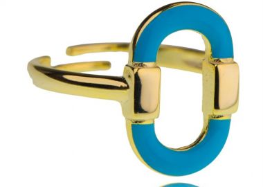 Γυναικείο δαχτυλίδι από επιχρυσωμένο ασήμι 925 με σμάλτο -  - 