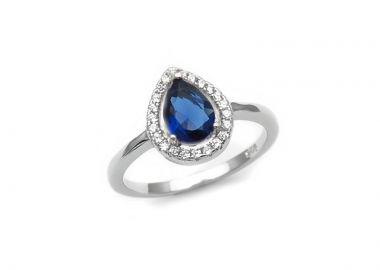 Γυναικείο δαχτυλίδι με μπλε πέτρα ασημένιο DA108 - Asimenio - 