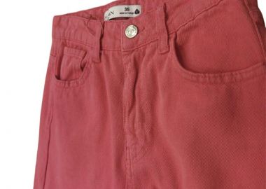 Γυναικείο Denim ροζ παντελόνι - SOU - 