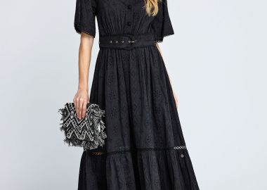 Γυναικείο embroidery relaxed-fit midi φόρεμα από βαμβάκι - FUNKY BUDDHA - 