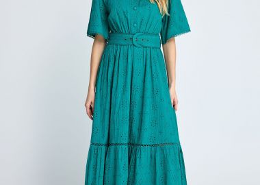 Γυναικείο embroidery relaxed-fit midi φόρεμα από βαμβάκι - FUNKY BUDDHA - 