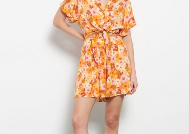 Γυναικείο εμπριμέ cropped πουκάμισο - FUNKY BUDDHA - 