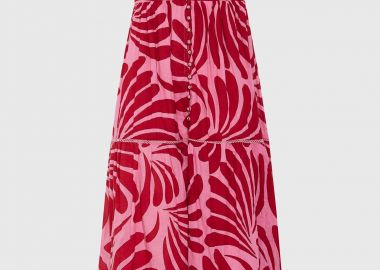 Γυναικείο εμπριμέ μάξι boho φόρεμα από βαμβάκι - FUNKY BUDDHA - 