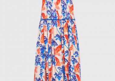 Γυναικείο εμπριμέ relaxed fit μάξι φόρεμα - FUNKY BUDDHA - 