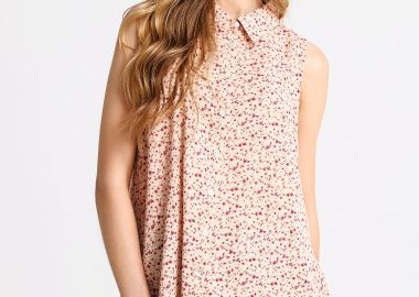 Γυναικείο φλοράλ αμάνικο πουκάμισο - FUNKY BUDDHA - 