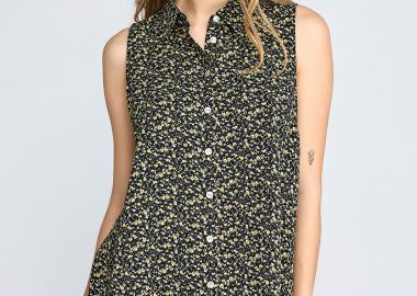 Γυναικείο φλοράλ αμάνικο πουκάμισο - FUNKY BUDDHA - 