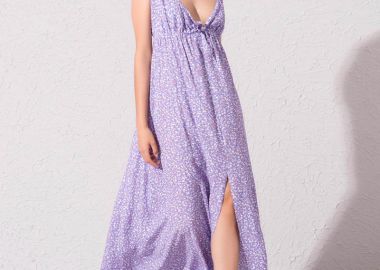 Γυναικείο φόρεμα με τιράντα ALURE-λιλά - SOU - 