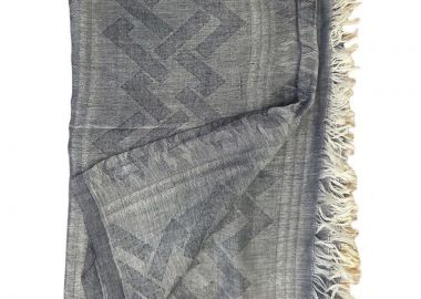 Γυναικείο φουλάρι με σχέδιο - denim μπλε - SOU - 