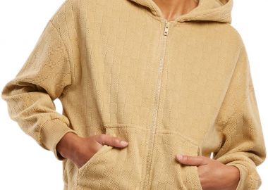 Γυναικείο Φούτερ με Κουκούλα και Φερμουάρ Ladies Jacquard Velvet Oversized Zip Hoody TB7121-03738 Urban Classics unionbeige - Urban Classics - 