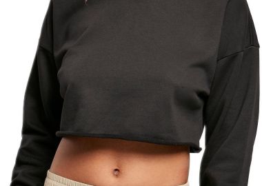 Γυναικείο Φούτερ Oversized Cropped TB4356 Urban Classics Black Black - Urban Classics - 