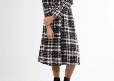 Γυναικείο καρό φόρεμα με κουμπιά - SOU - 