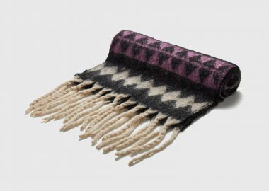 Γυναικείο κασκόλ με σχέδιο και κρόσσια - FUNKY BUDDHA - 