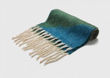 Γυναικείο κασκόλ με σχέδιο και κρόσσια - FUNKY BUDDHA - 