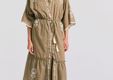 Γυναικείο kimono με κέντημα και βολάν - FUNKY BUDDHA - 