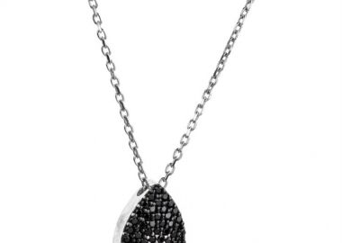 Γυναικείο κολιέ Paraxenies ροζάριο όνυχα από επιχρυσωμένο ασήμι 925 με πέτρα ζιργκόν στο κέντρο χρώματος κόκκινο -  - 