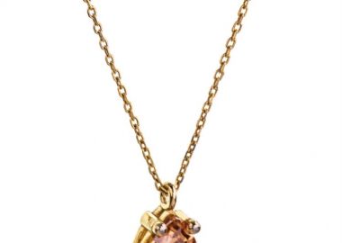 Γυναικείο κολιέ Paraxenies ροζέτα από επιχρυσωμένο ασήμι 925 με πέτρα ζιργκόν μελί -  - 