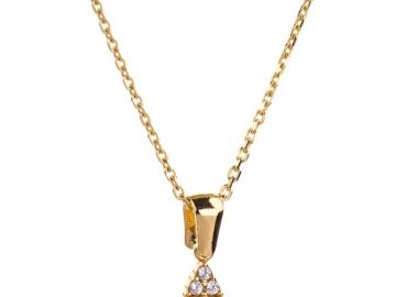 Γυναικείο κολιέ Paraxenies ροζέτα από επιχρυσωμένο ασήμι 925 με πέτρες ζιργκόν κόκκινες και λευκές -  - 