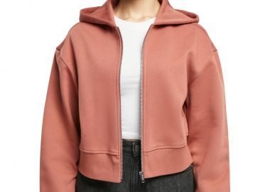 Γυναικείο Κοντό Oversized Ζακέτα με Φερμουάρ TB4766 Urban Classics Curvy Terracotta - Urban Classics - 